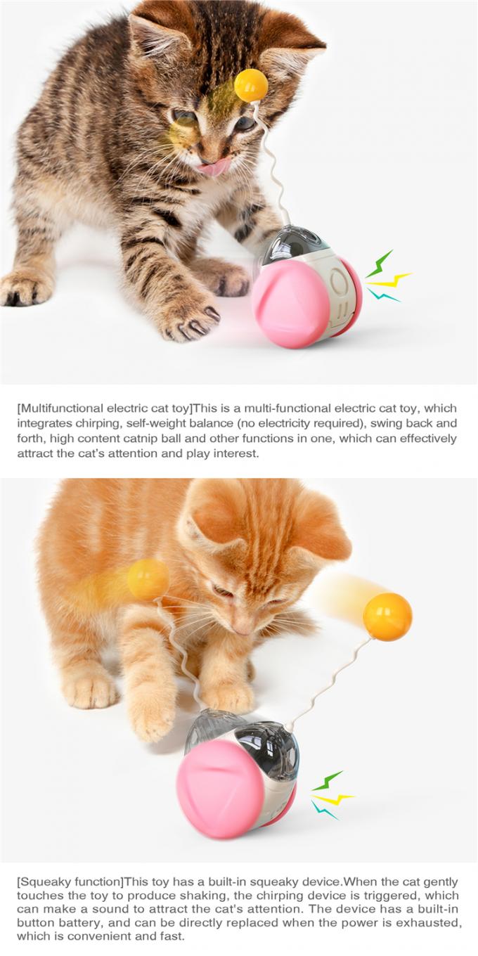Nouveaux jouets tournants automatiques électriques de Cat Toy Interactive Catnip Cat Training de culbuteur